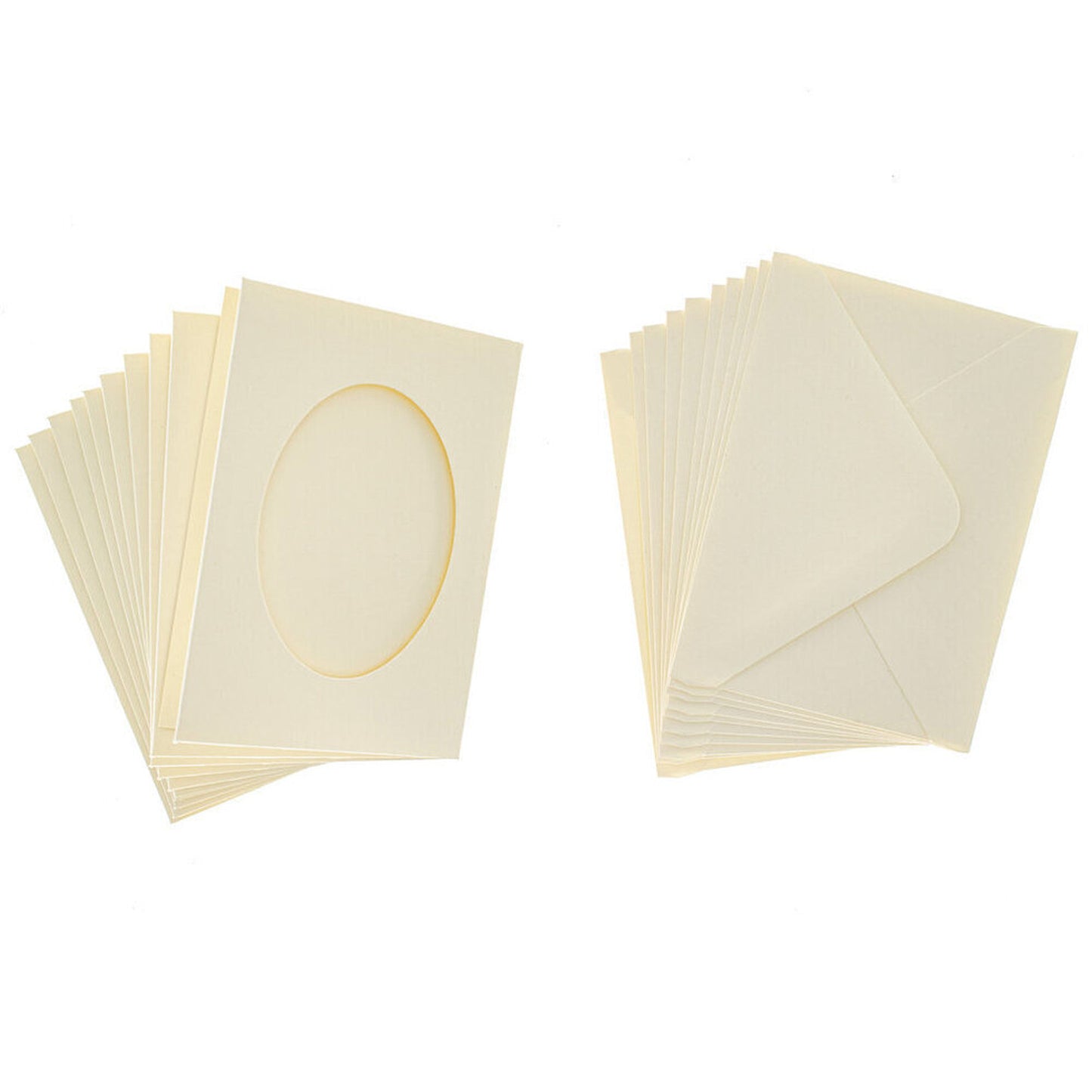 Cards Mini - Oval Aperture Cream - 2 Fold - Pack of 10