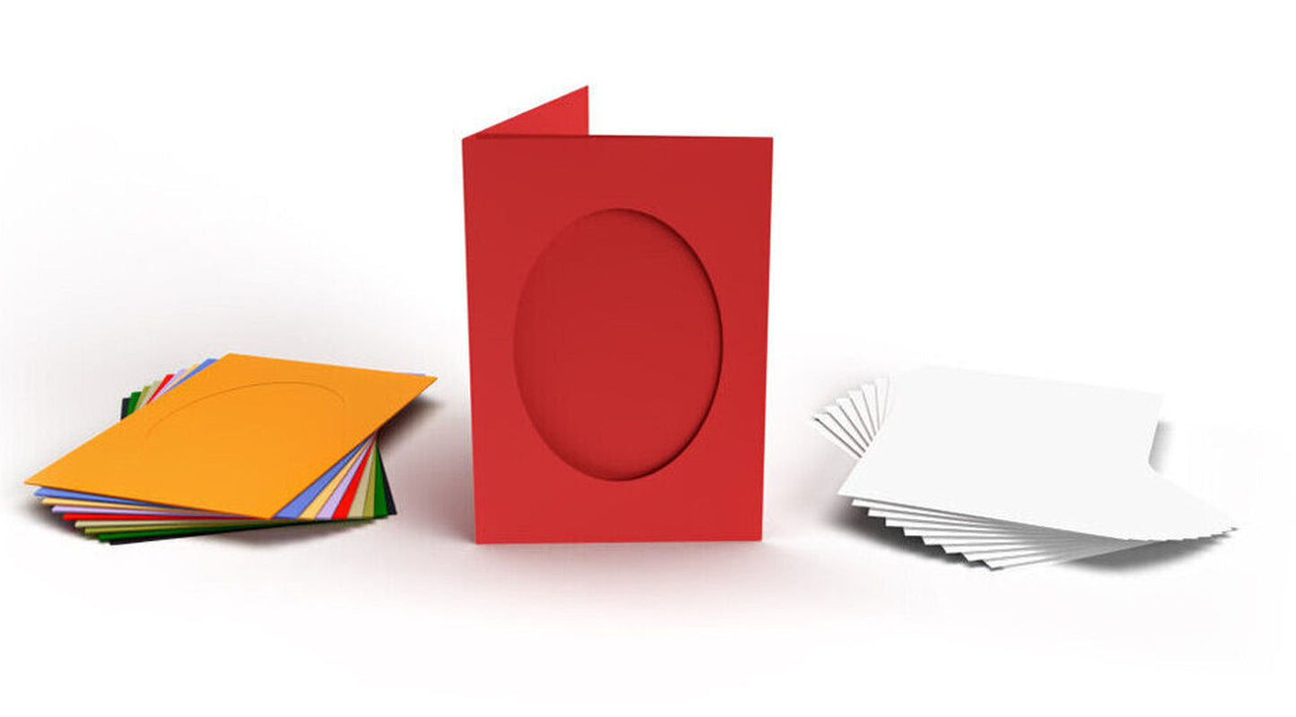 Cards Mini - Oval Aperture Assorted - 2 Fold - Pack of 10