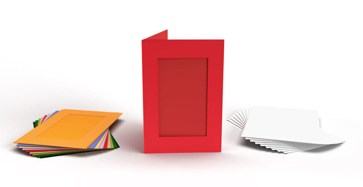 Cards Mini - Rectangle Aperture Assrtd - 2 Fold - Pack of 10