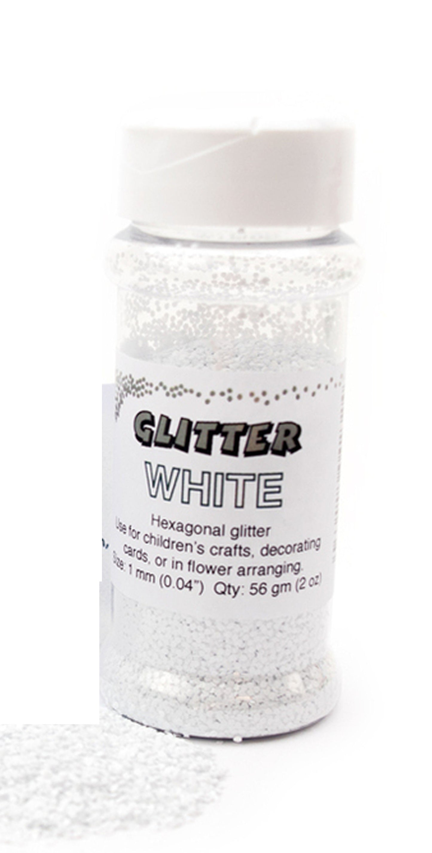 Glitter - Large Flakes - 55g (2oz) Jar - WHITE