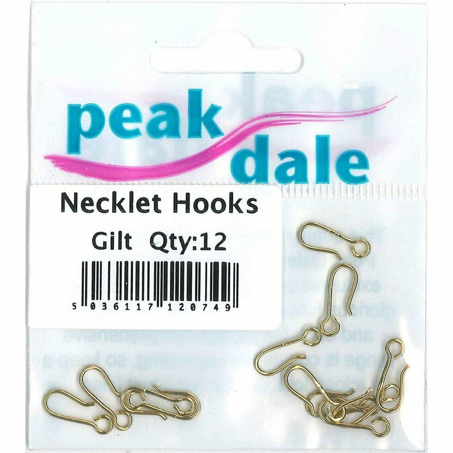 Necklet Hooks - Gilt - 12Pk
