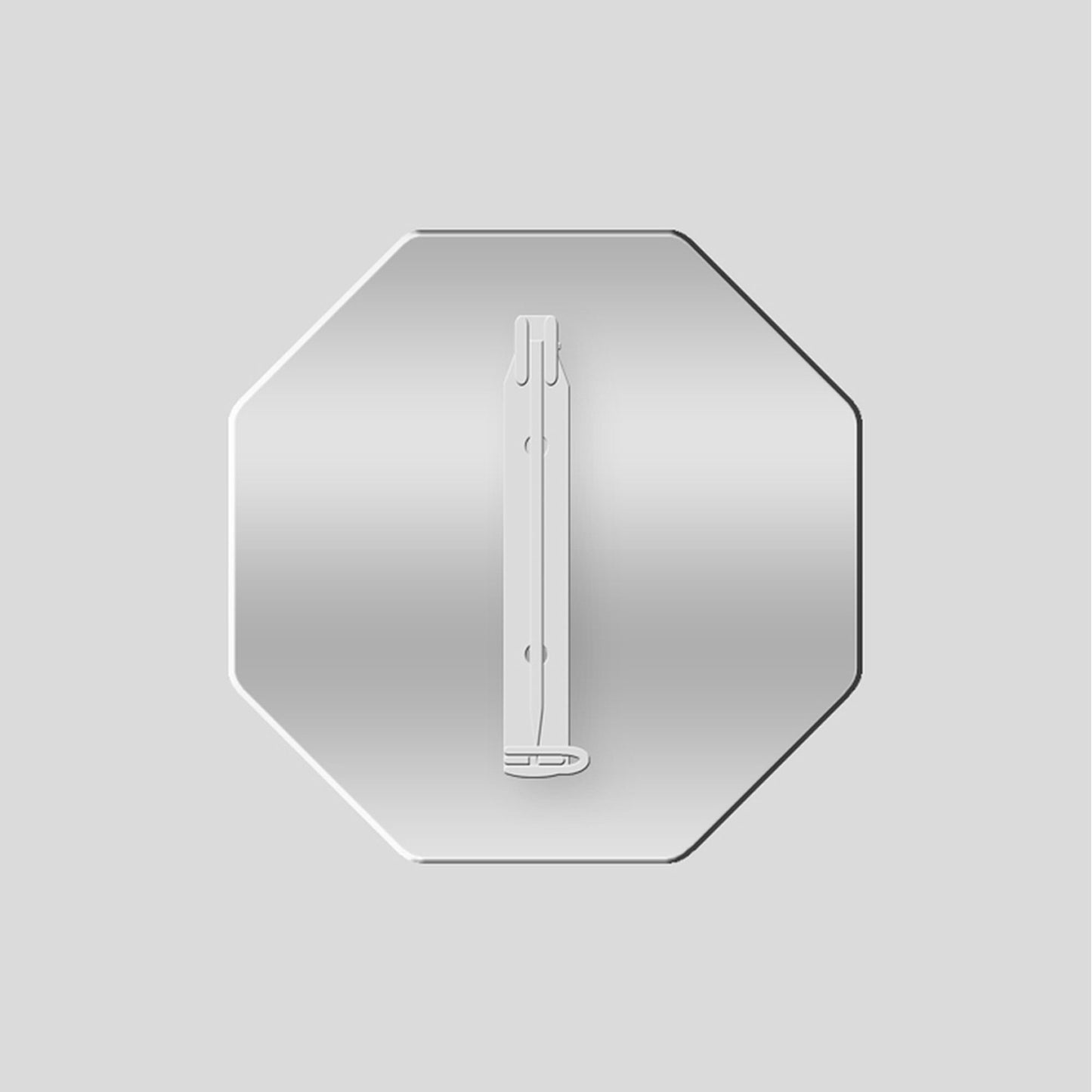 Aluminium Brooch 37mm Octagon Pk 10