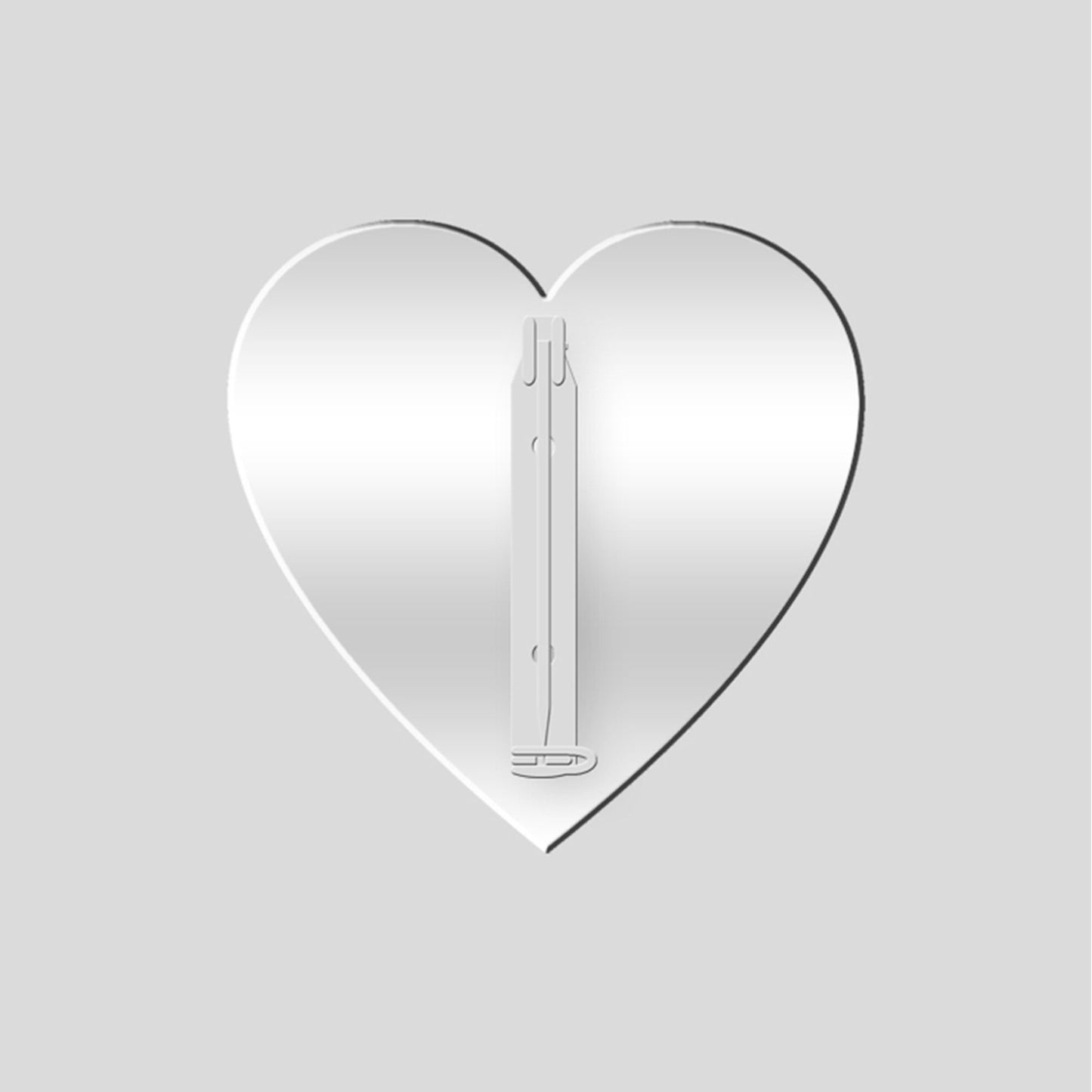 Aluminium Brooch 37mm Heart Pk 10