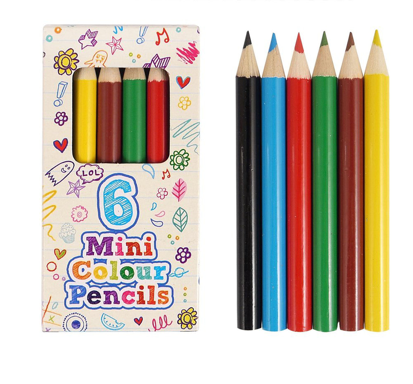 Pencils Mini Coloured Set of 6