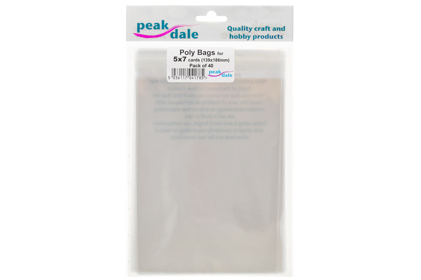 Poly Bag fit 5x7 size 40 Pack