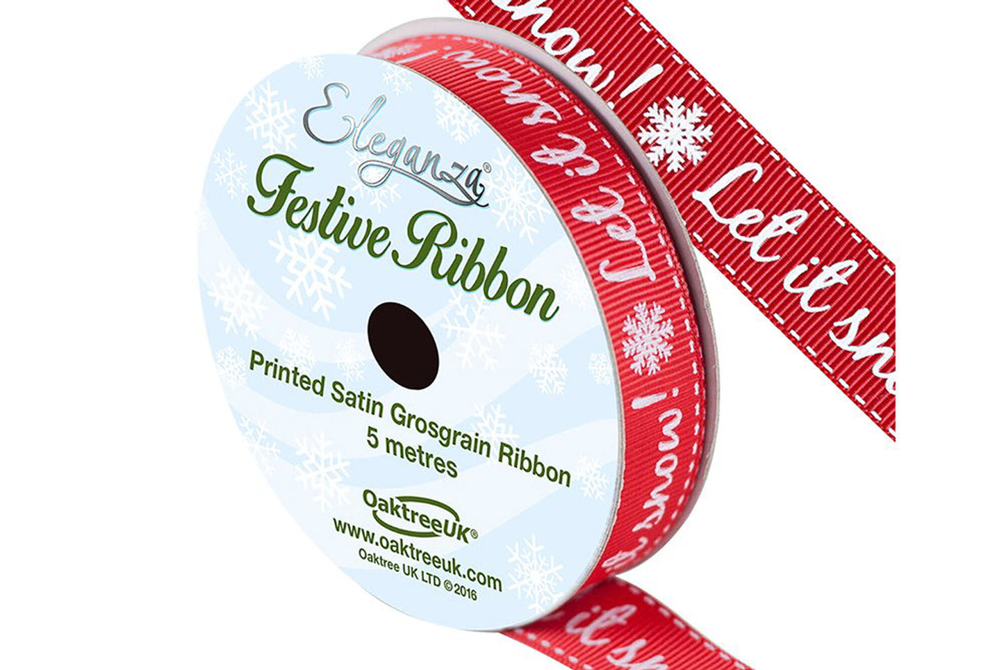 Ribbon 345 Let It Snow RED 15mm