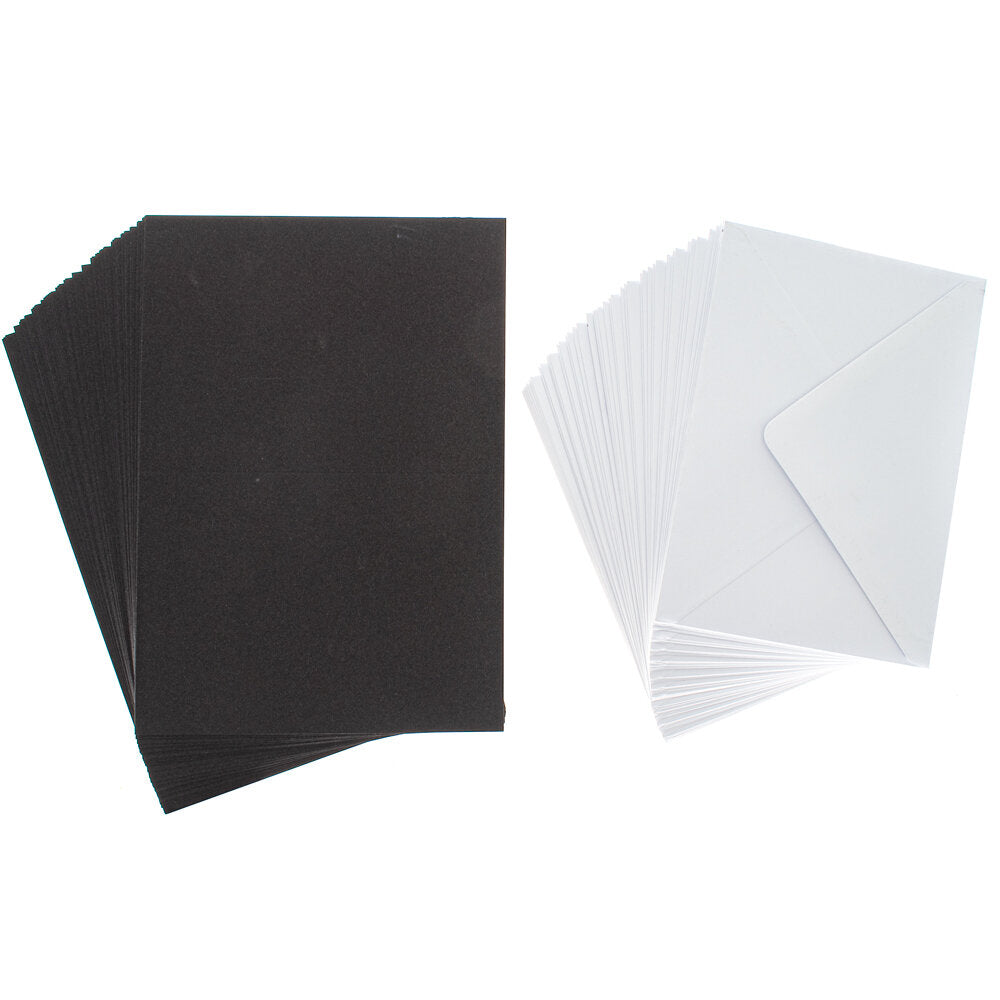 Cards Singlefold (50 PACK) A6 Black