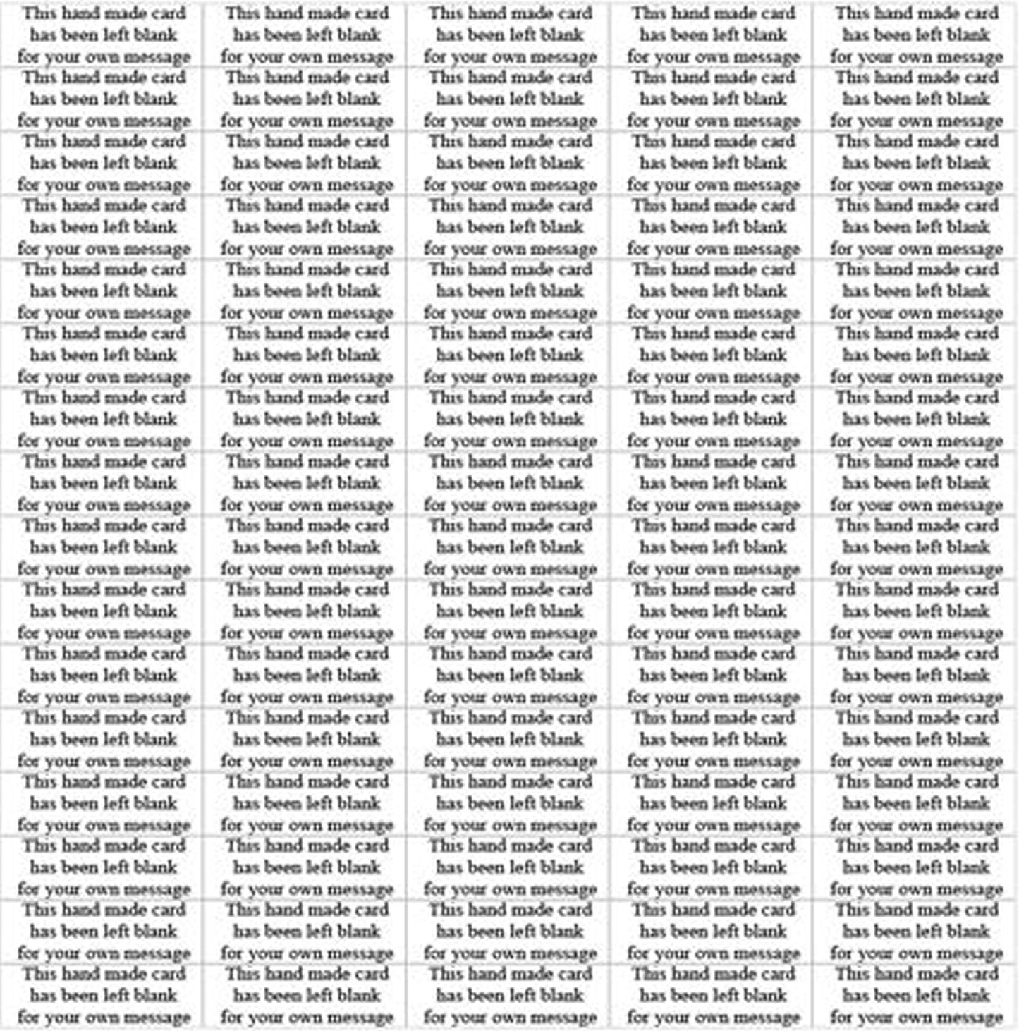 Labels - This handmade card. Sheet of 65