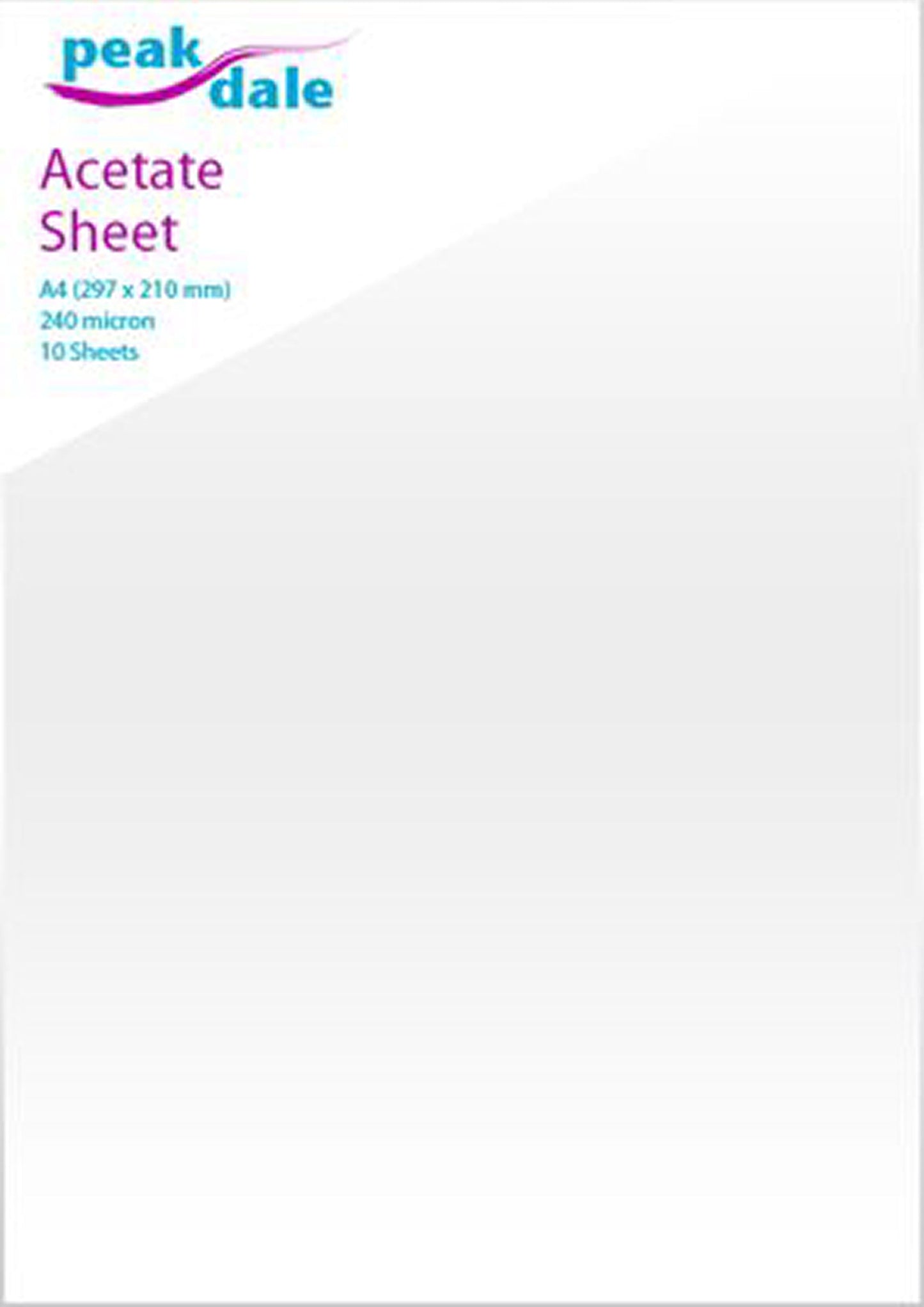 Acetate Sheet Clear A4 Pack of 10