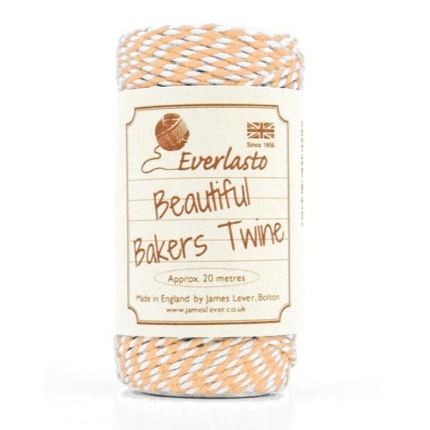 Bakers Twine APRICOT/WHITE 20mt