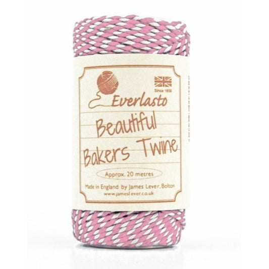 Bakers Twine ROSE/WHITE 20 mt