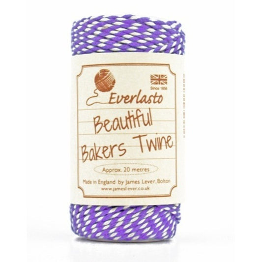 Bakers Twine VIOLET/WHITE 20mt