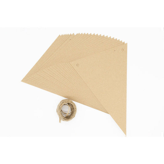 Bunting - Eco Brown Kraft Board Pack 25 + Jute