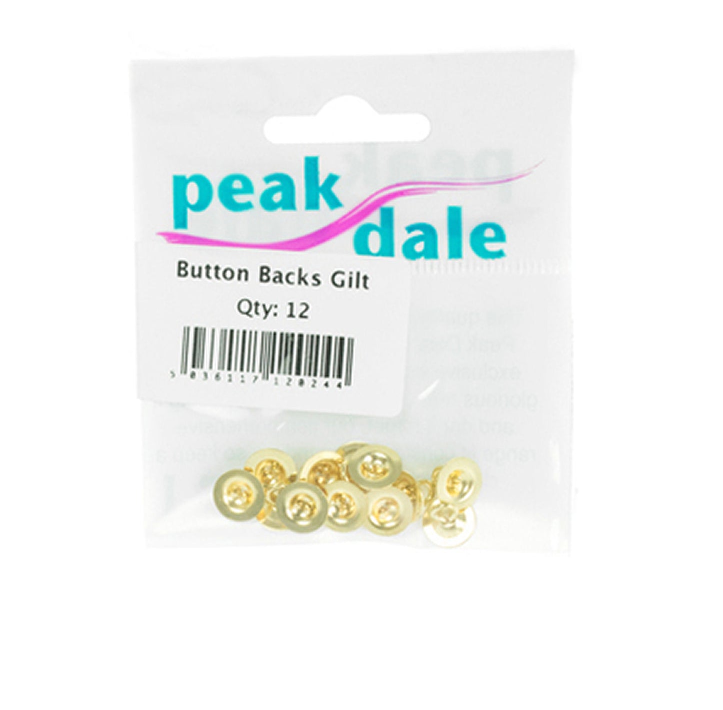 Button Backs - Gilt - Pack of 12