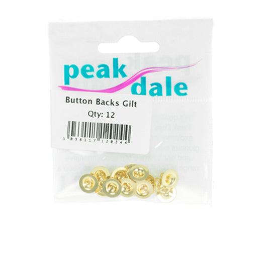 Button Backs - Gilt - Pack of 12