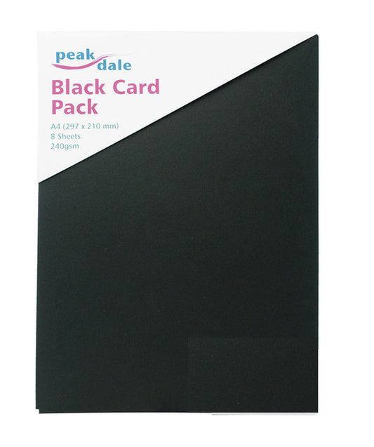 Card Black A4 - Pack of 8