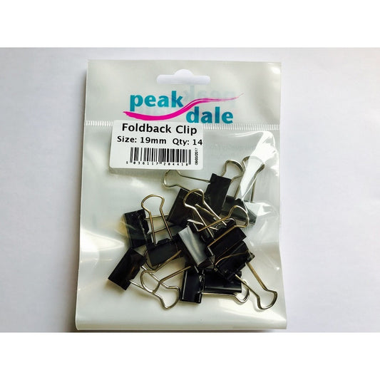 Foldback Clip 19mm Pack of 14