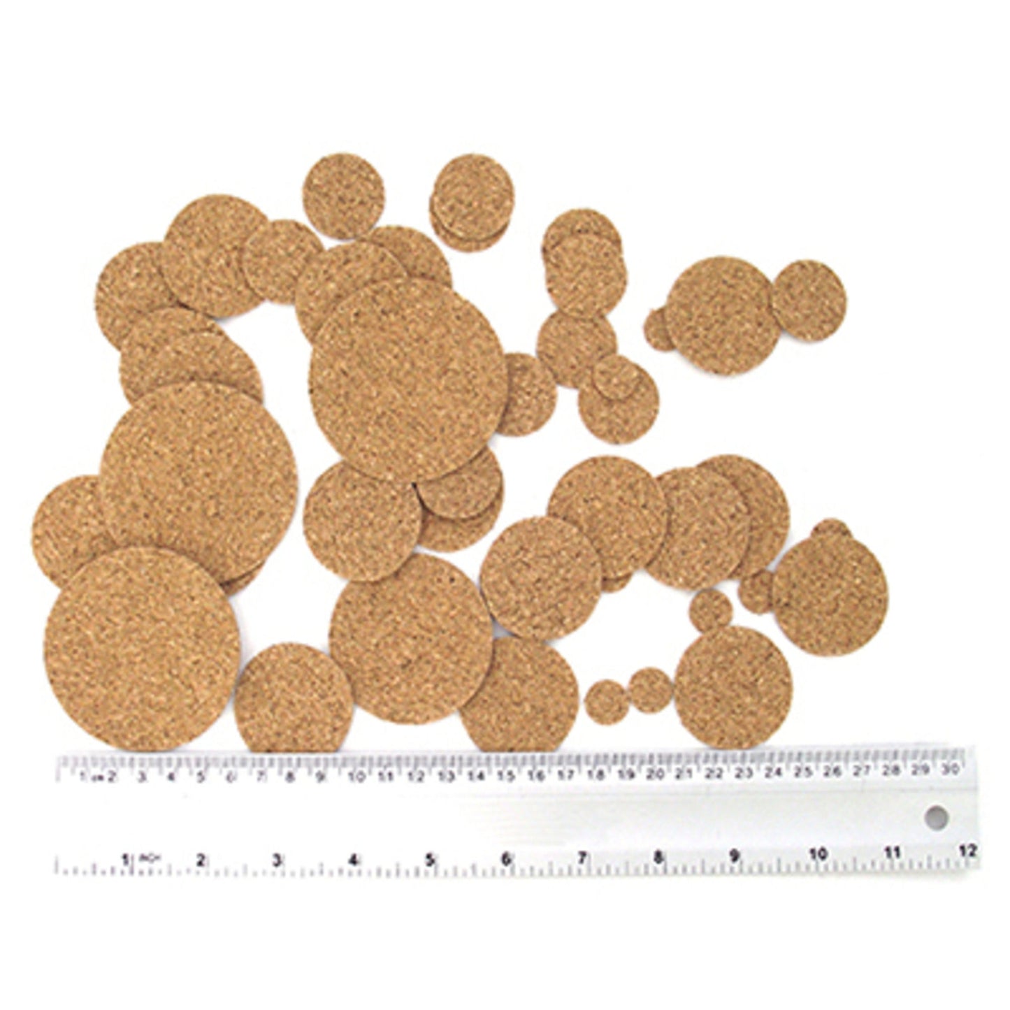 Cork Circles Self Adhesive - Assorted pack of 45