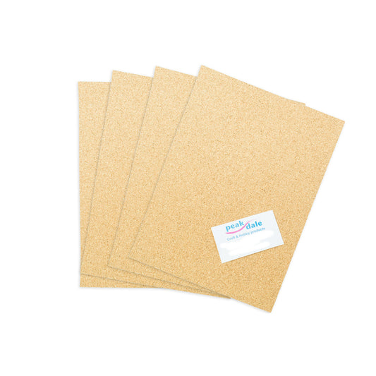 Cork Sheet - 3mm Thick x 30cm x 45cm - 4 Pk