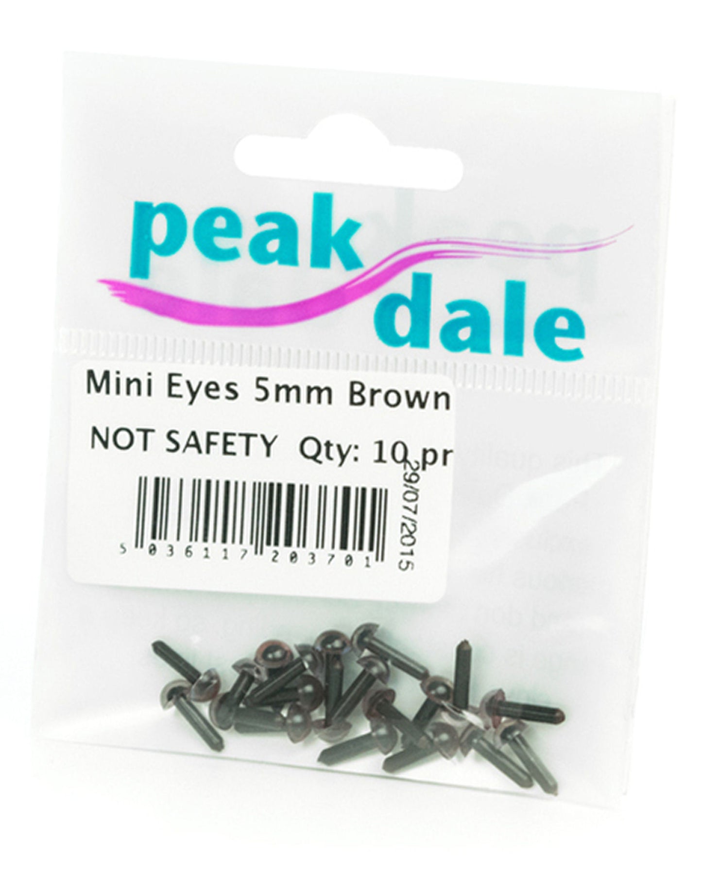 Mini Eyes - 5mm Brown - NOT SAFETY - 10 Pk