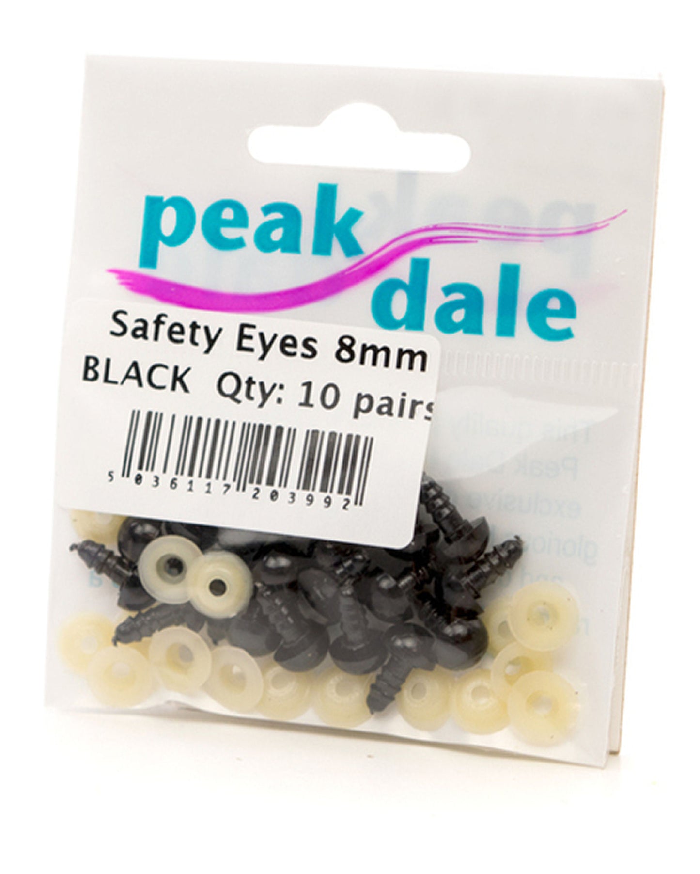 Safety Eyes - 8mm Black - 10 Pk