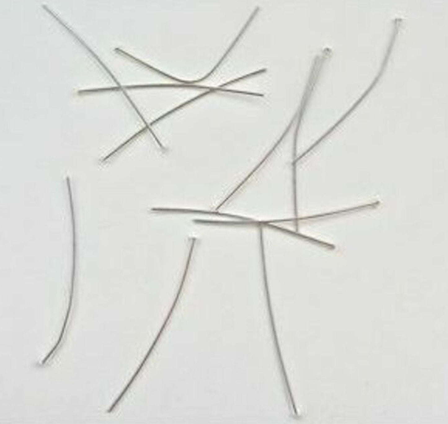 Head Pins - 50mm Silver Plate - 12 pk