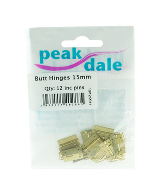 Butt Hinges - 15mm including pins - 12 Pk