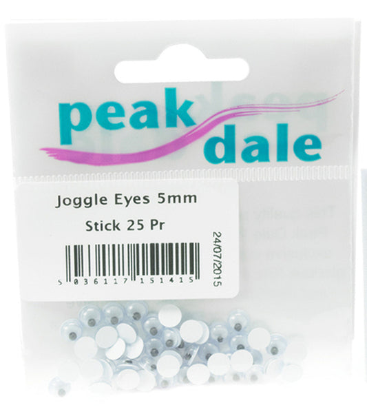 Joggle Eyes - 5mm - Glue On - 25 Pr