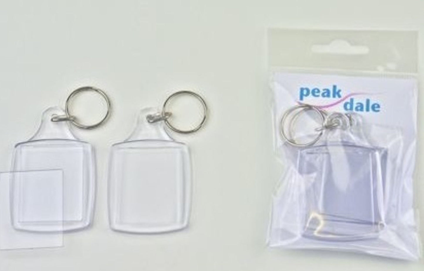 Key Fob - Medium Clear Plastic - 2Pk