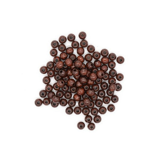 Beads Wood - 6mm Round - Brown - 100Pk