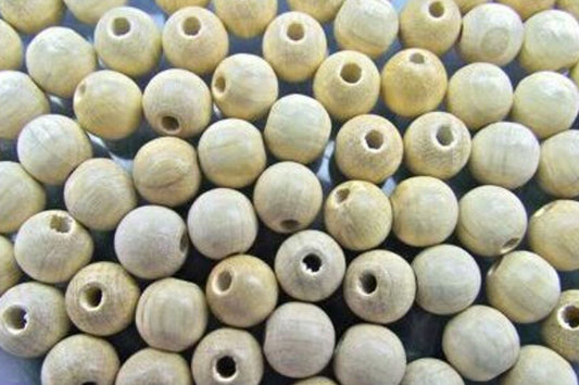 Beads Wood 10mm Round - Natural - 100 Pk