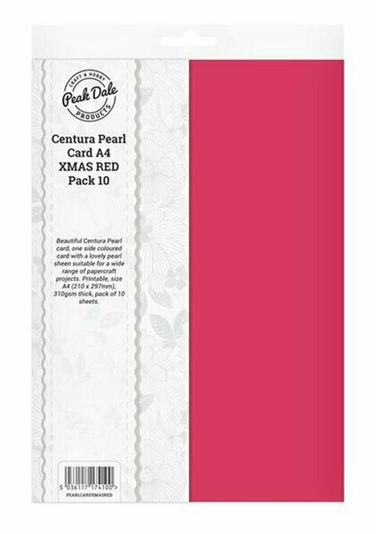 Centura Pearl Card A4 XMAS RED Pack 10