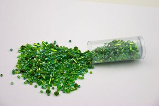 Beads Shades of GREEN Glass 20g