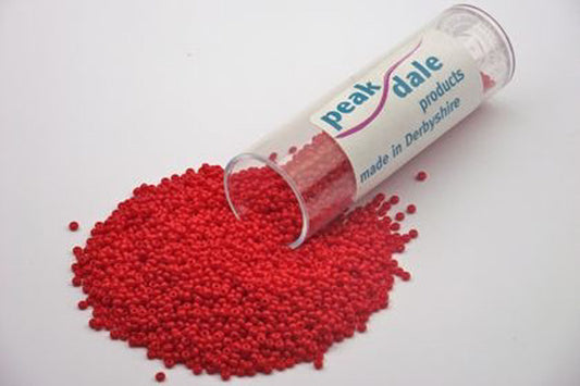 Beads T02-45 Red Opaque Glass Seed 35g