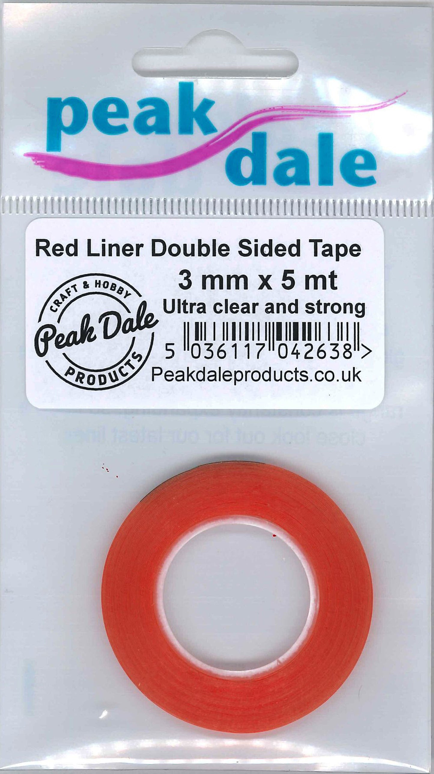 Tape Red Liner Double Sided 3 mm x 5mt