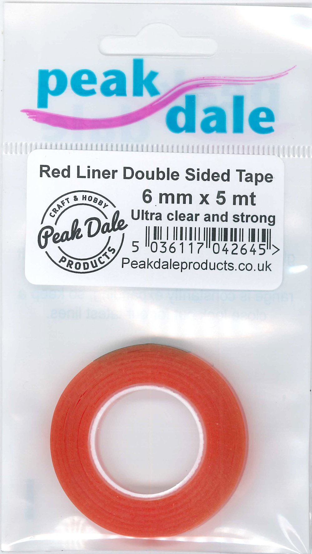 Tape Red Liner Double Sided 6 mm x 5mt