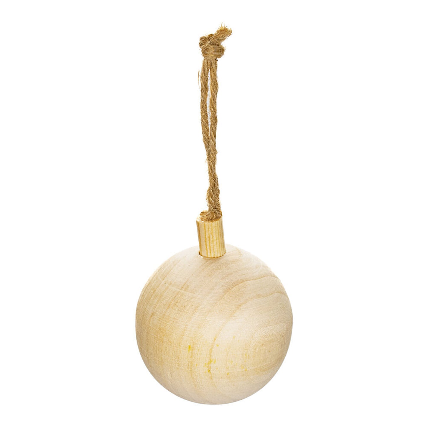 Wooden Bauble with string 6.4cm