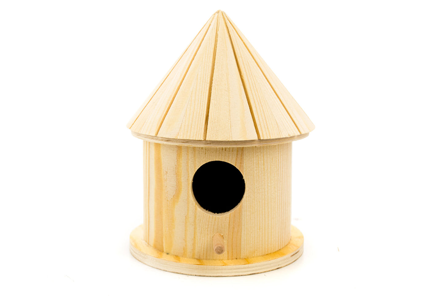 Wooden Bird House Round