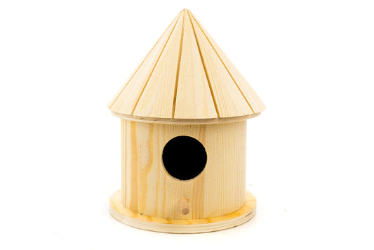 Wooden Bird House Round