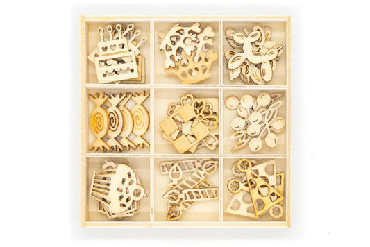 Wooden Shapes Celebration Box of 45