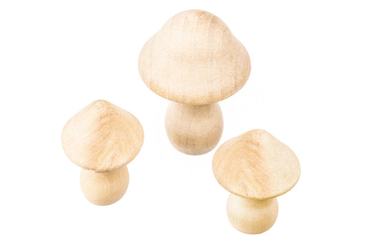 Wooden Toadstools pack of 3