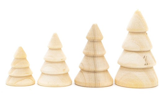 Wooden Christmas Trees x 4